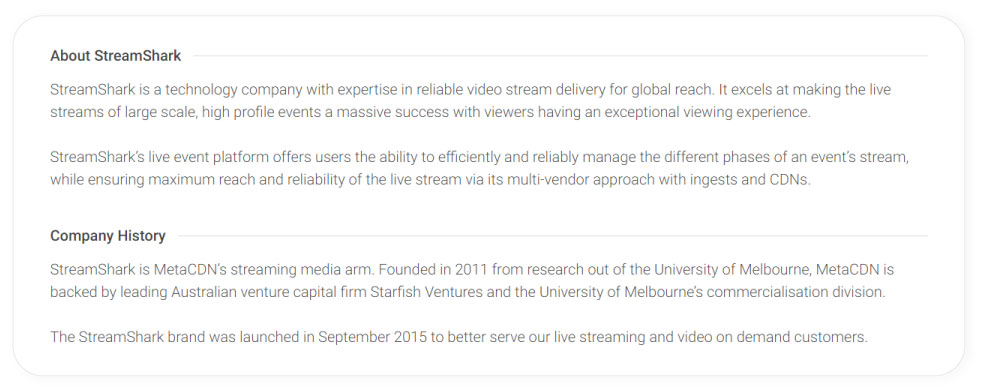 streamshark company overview
