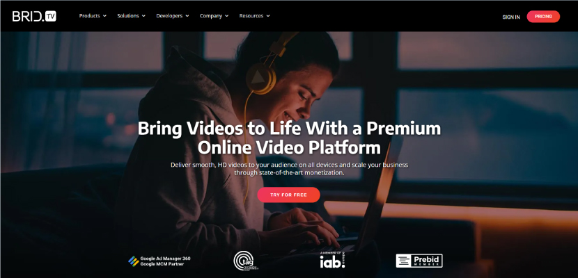 Brid.TV online video platform screenshot 