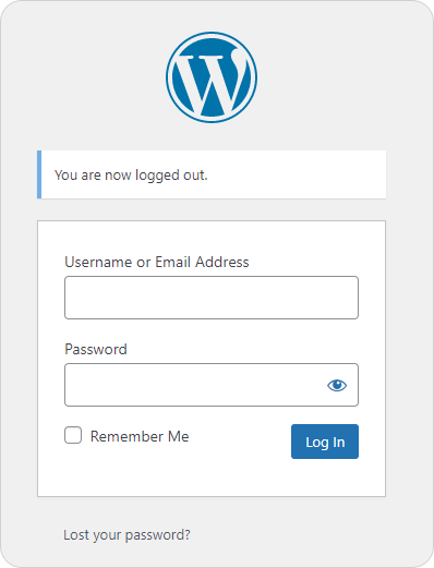 wordpress login page