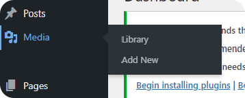 wordpress media menu