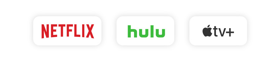 Netflix, hulu, Apple TV logos