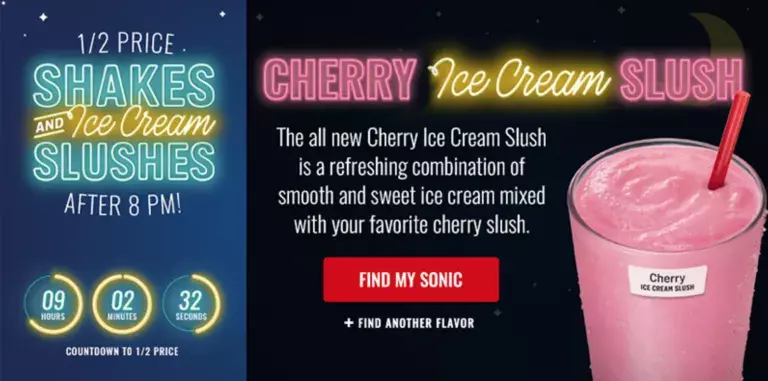 rich media ad example for cherry ice cream slush
